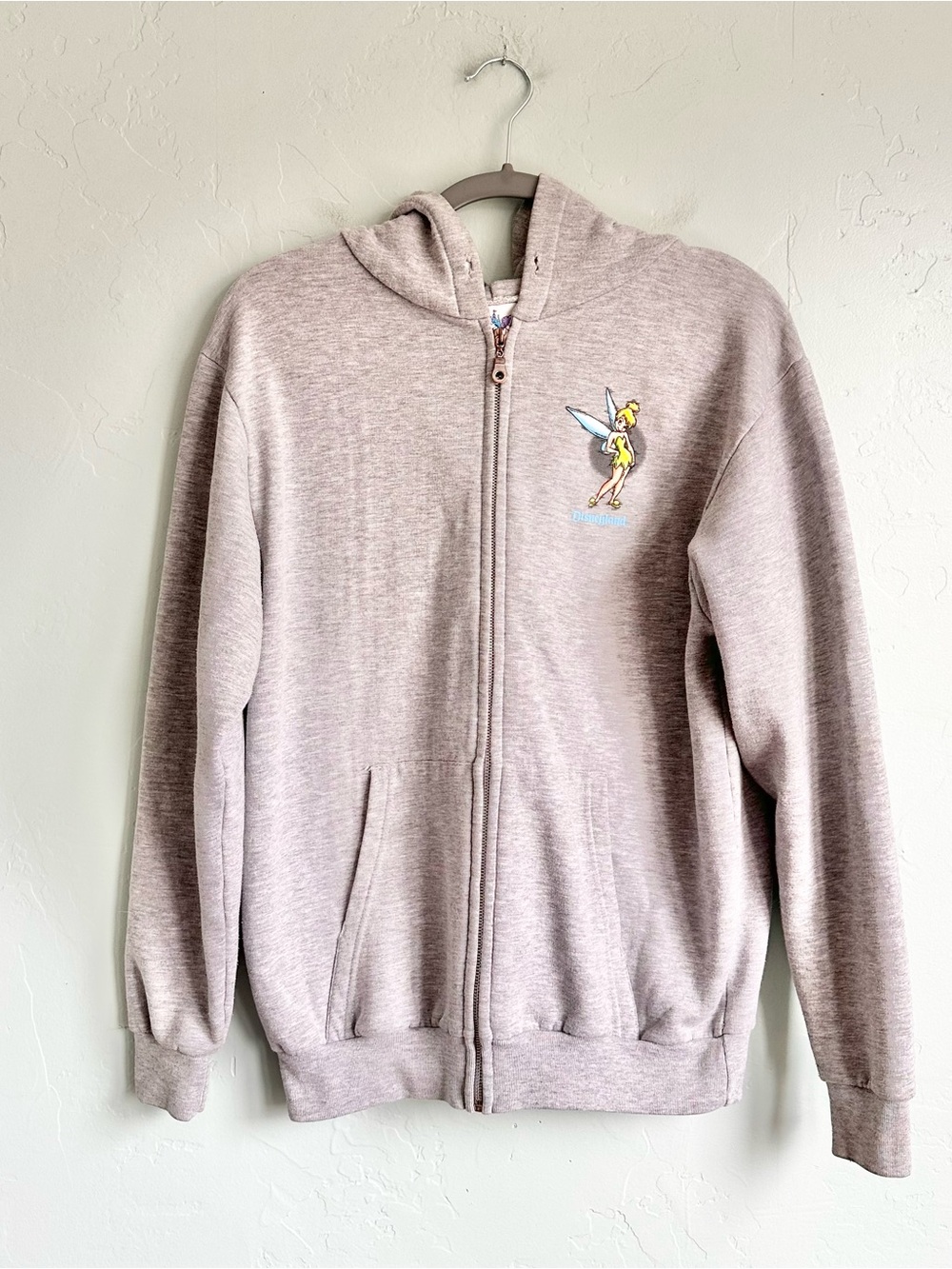 90’s Vintage Disneyland Resort Gray Tinker Bell Hoodie Sweatshirt Women’s Large